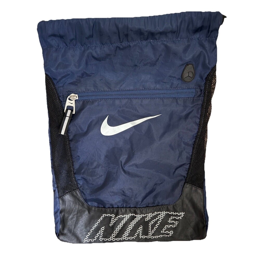 Nike Drawstring Bag Backpack Gym School Pool Summer Athletics Navy/black Unisex